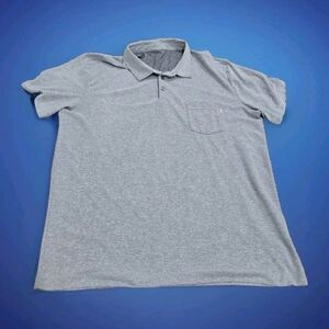 Vuori Gray Polo Shirt Casual Knit Short Sleeve